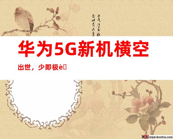 华为5G新机横空出世，少即极致，引领未来